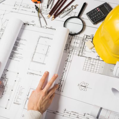 crop architect opening blueprint