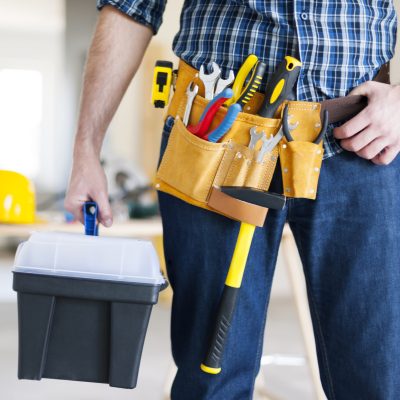 part of male construction worker